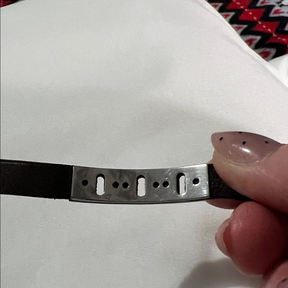 Fossil Leather & Silver Hardware Bracelet - Picture 4 of 8